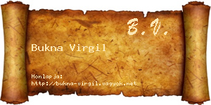Bukna Virgil névjegykártya